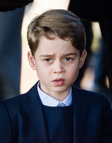 KING'S LYNN, ENGLAND - DECEMBER 25: Prince George of Cambridge attends the Christmas Day Church ser...