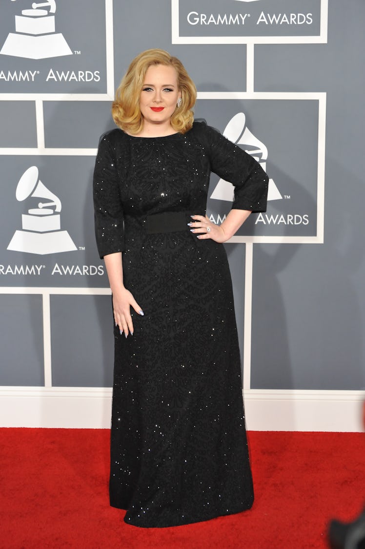 Adele arrives at the 54th Annual GRAMMY Awards