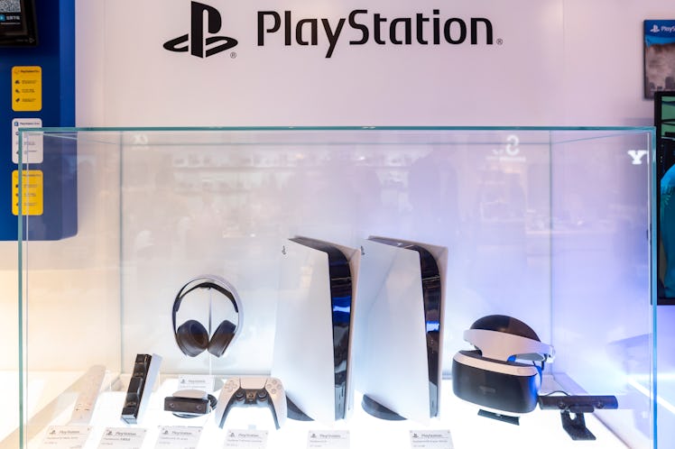 HONG KONG, CHINA - 2021/01/21: Japanese video gaming system brand created and owned by Sony Computer...