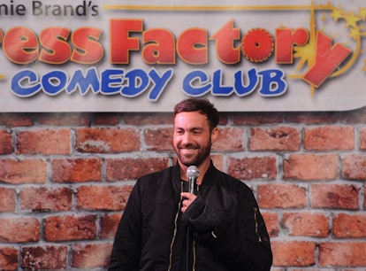 Comedian Jeff Dye performs at The Stress Factory Comedy Club on January 28, 2021, months before spli...