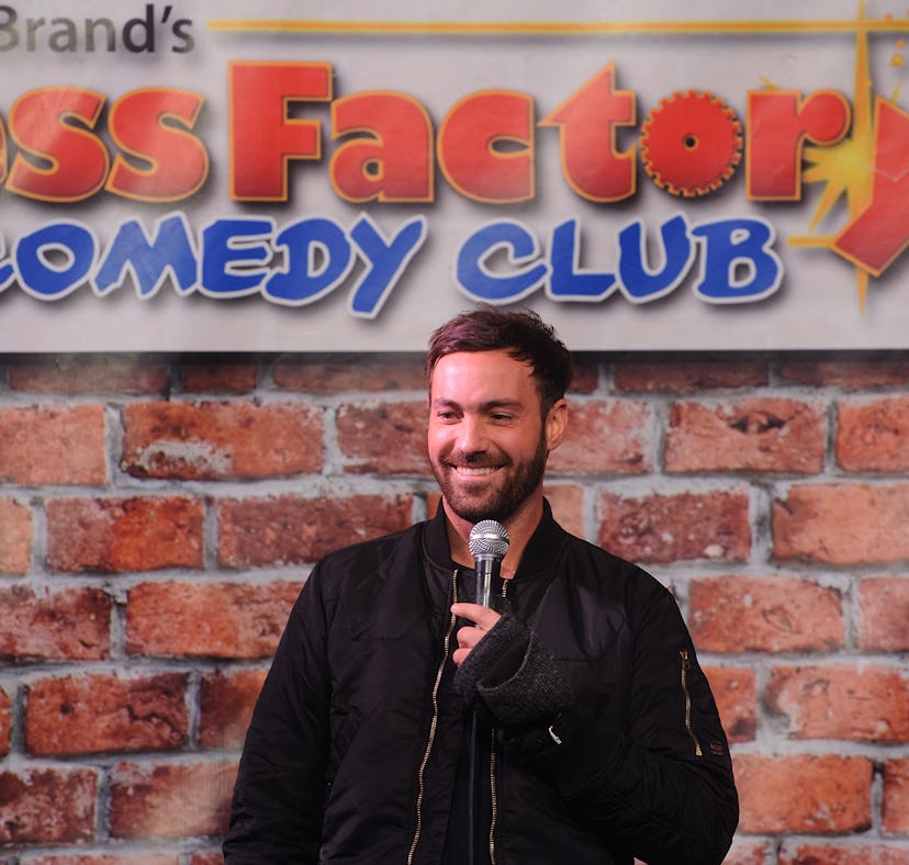 Comedian Jeff Dye performs at The Stress Factory Comedy Club on January 28, 2021, months before spli...