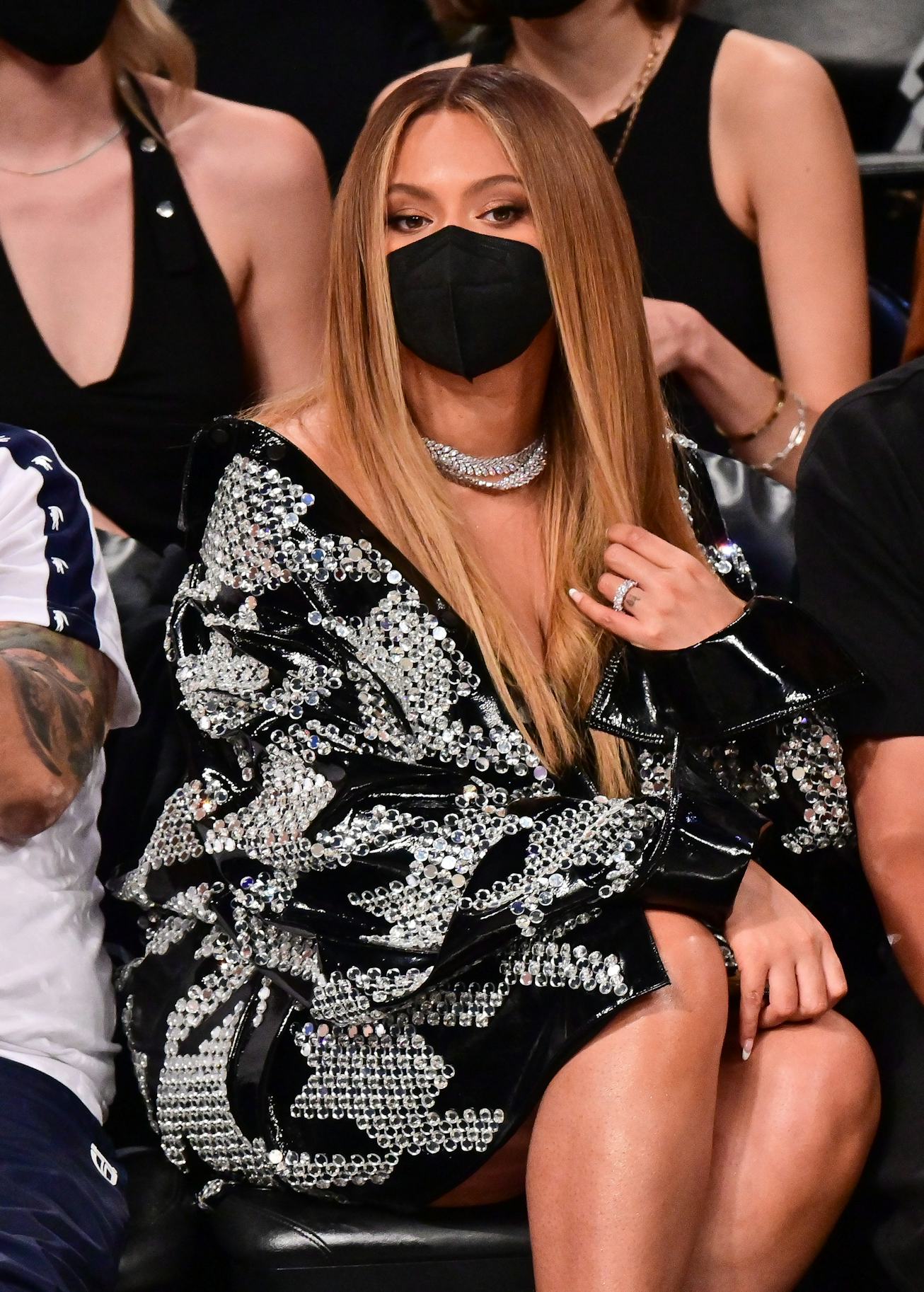 NEW YORK, NEW YORK - JUNE 05: Beyonce attends Brooklyn Nets v Milwaukee Bucks game at Barclays Cent...