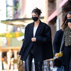 NEW YORK, NEW YORK - APRIL 26: Kendall Jenner is seen in Tribeca on April 26, 2021 in New York City....