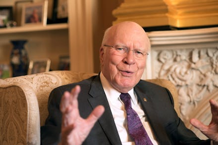 US Senator Patrick Leahy, Democrat from Vermont, speaks during an interview with AFP at his office o...