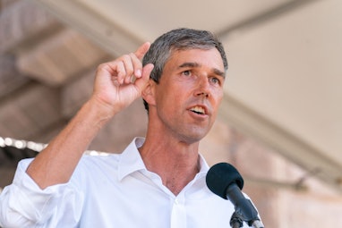 Beto O'Rourke speaks at the We Are the Moral Resurrection! Georgetown-to-Austin March for Democracy ...