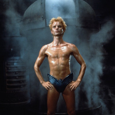 British actor and singer Sting on the set of Dune, directed and written by David Lynch. (Photo by Na...