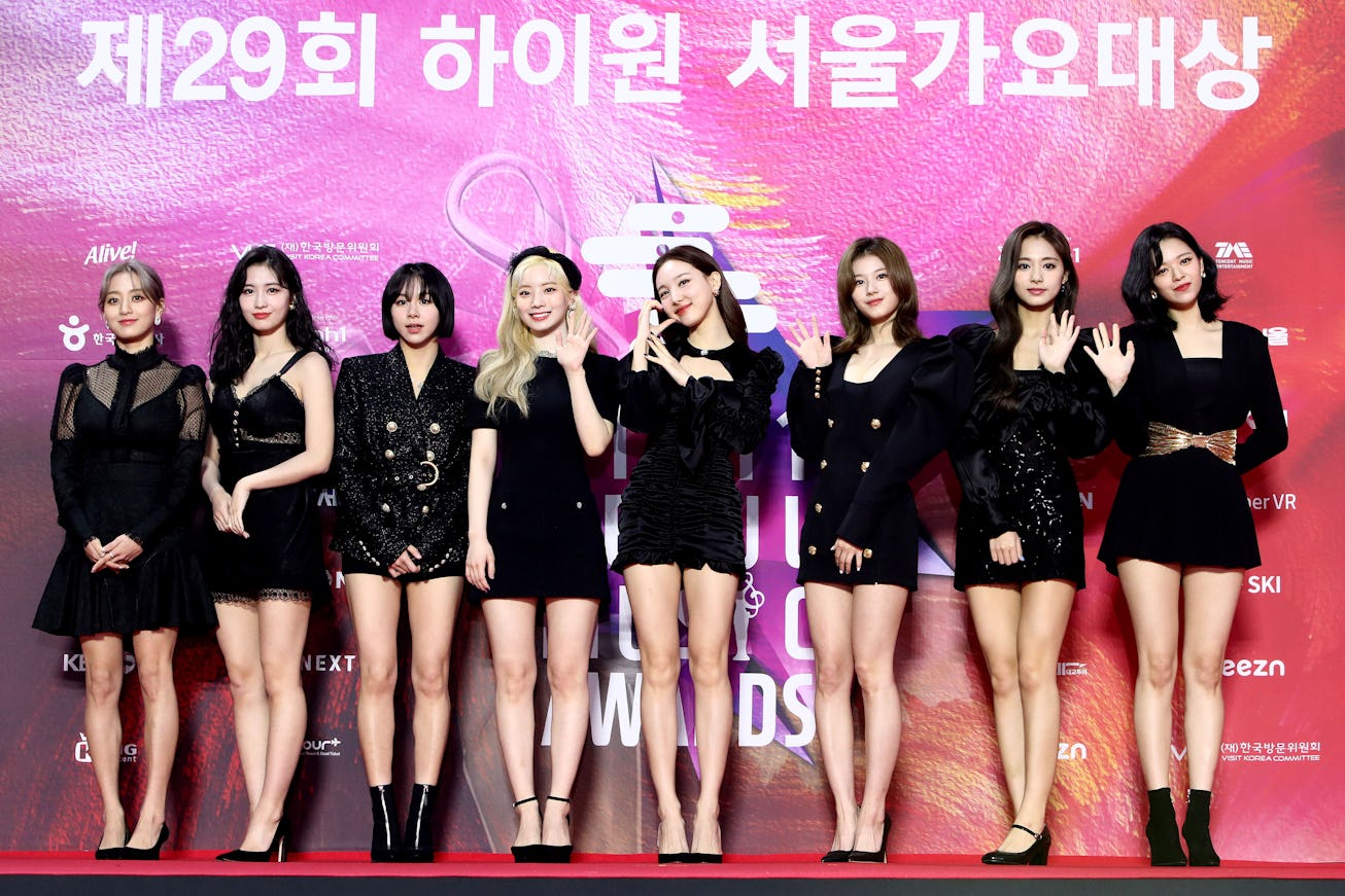 SEOUL, SOUTH KOREA - JANUARY 30: Girl group TWICE attend the 29th Seoul Music Awards at Gocheok Sky ...