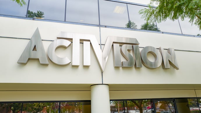 Sign on facade of office of videogame publisher Activision in the Silicon Beach area of Los Angeles,...