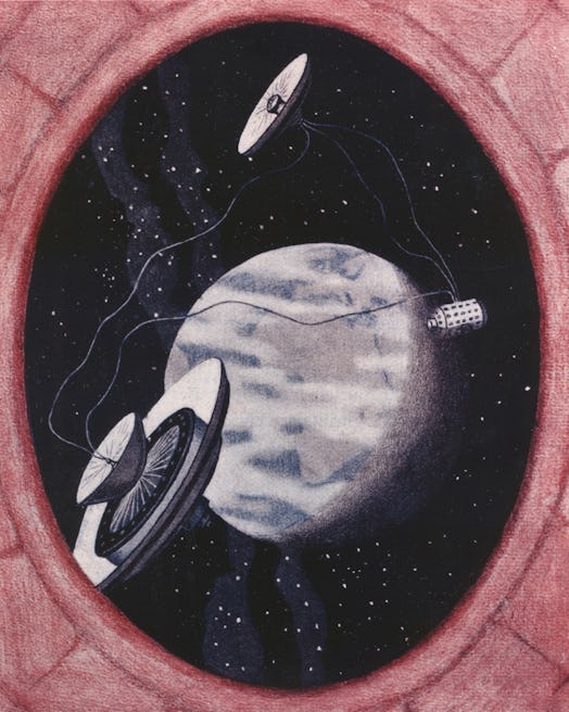 Noordung's Three-Unit Space Station Concept , 1929. Depiction of a three-unit space station as seen ...