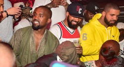 ATLANTA, GA - JUNE 20:  Kanye West, Kenny Burns and Drake attend at Compound on June 20, 2015 in Atl...