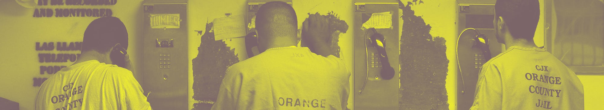 SANTA ANA, CA - MAY 24: Inmates make collect phone calls at the Sheriff's Central Men's Jail in 2011...