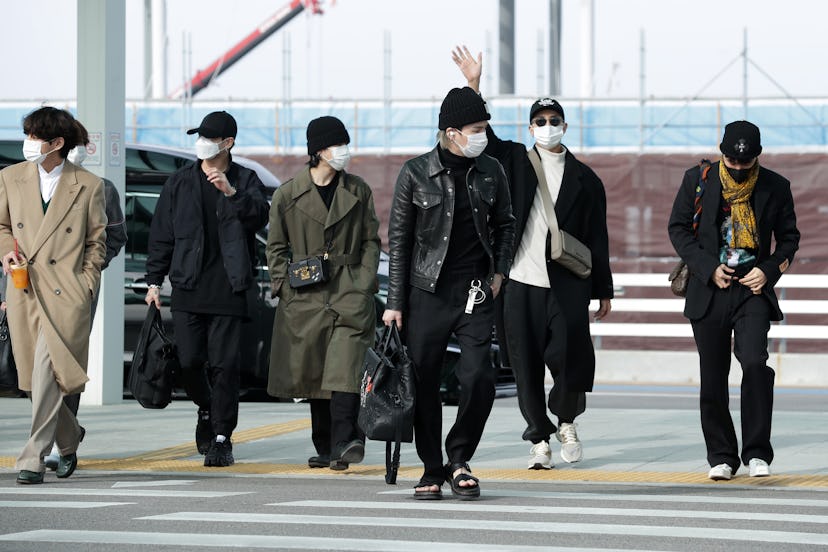 INCHEON, SOUTH KOREA - NOVEMBER 17: Boy band BTS is seen at Incheon International Airport on Novembe...