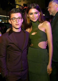Tom Holland (L) and Zendaya pose at the after party for the premiere of Sony Pictures' "Spider-Man: ...