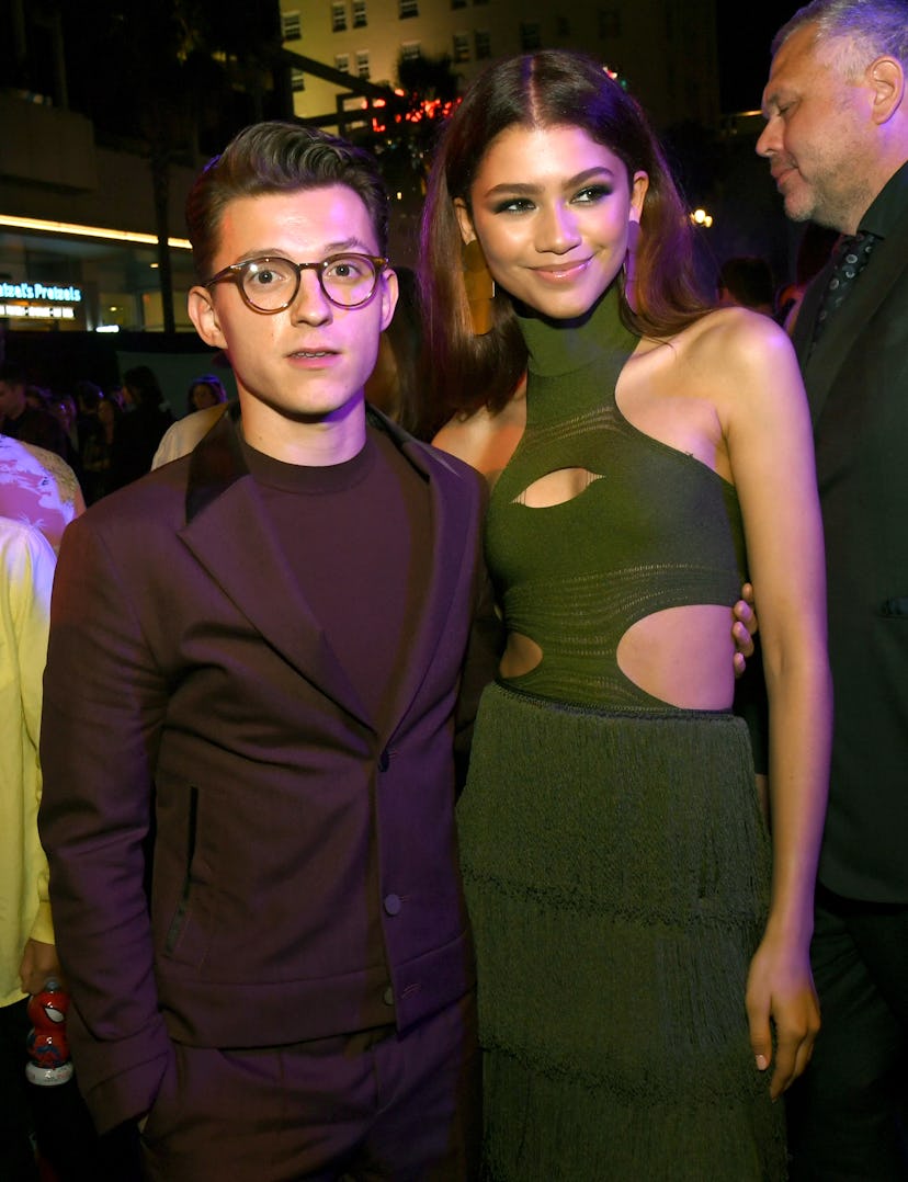Tom Holland (L) and Zendaya pose at the after party for the premiere of Sony Pictures' "Spider-Man: ...