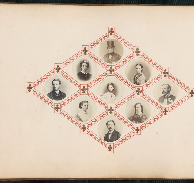 The Madame B Album, 1870s. A work made of albumen prints with watercolor (in album). Artist Marie Bl...