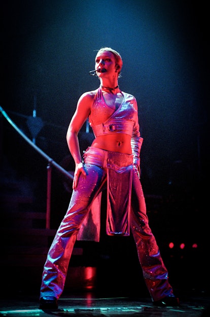 American pop singer Britney Spears performs during her Oops!... I Did It Again Tour 2000 in Flanders...