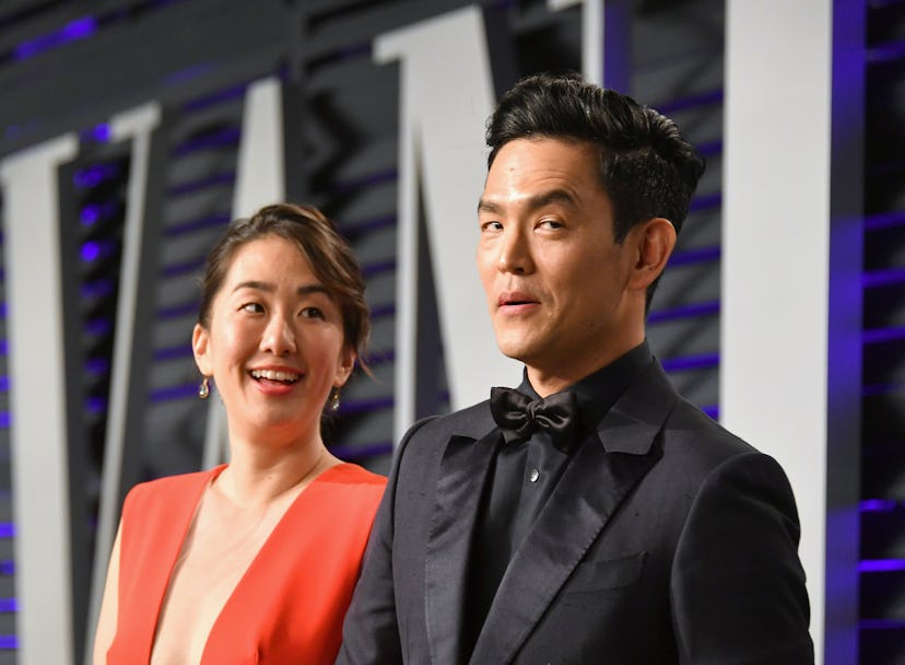 BEVERLY HILLS, CA - FEBRUARY 24: Kerri Higuchi (L) and John Cho attend the 2019 Vanity Fair Oscar P…