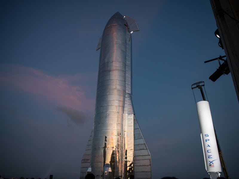 BOCA CHICA, TX - SEPTEMBER 28: A prototype of SpaceXs Starship is pictured at the company's Texas la...