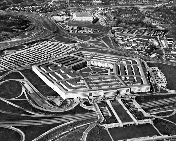 1960s AERIAL VIEW OF ARMY PENTAGON AND NAVY ANNEX ARLINGTON VIRGINIA USA  (Photo by H. Armstrong Rob...