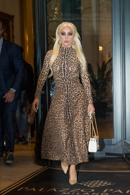 MILAN, ITALY - NOVEMBER 13: Lady Gaga is seen on November 13, 2021 in Milan, Italy. (Photo by Jacopo...
