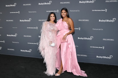 Vanessa Bryant and Natalia Bryant on 2021 Baby2Baby Gala red carpet.