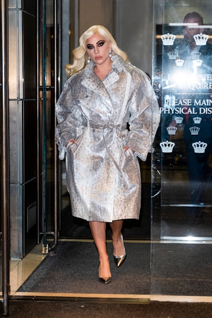 NEW YORK, NEW YORK - NOVEMBER 15: Lady Gaga is seen in Midtown on November 15, 2021 in New York City...