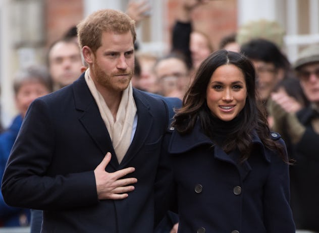Meghan Markle wore navy.