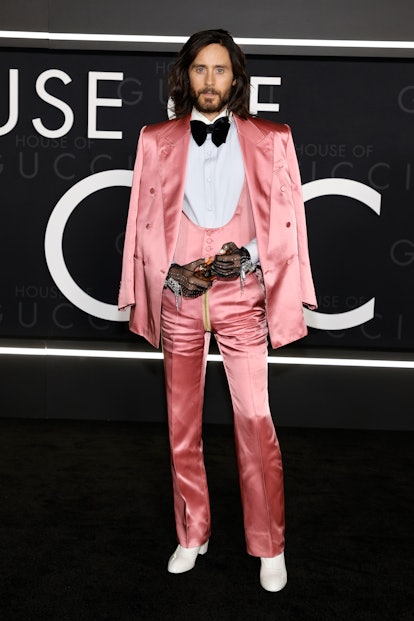 Jared Leto wears Gucci at 'House of Gucci' Los Angeles premiere.