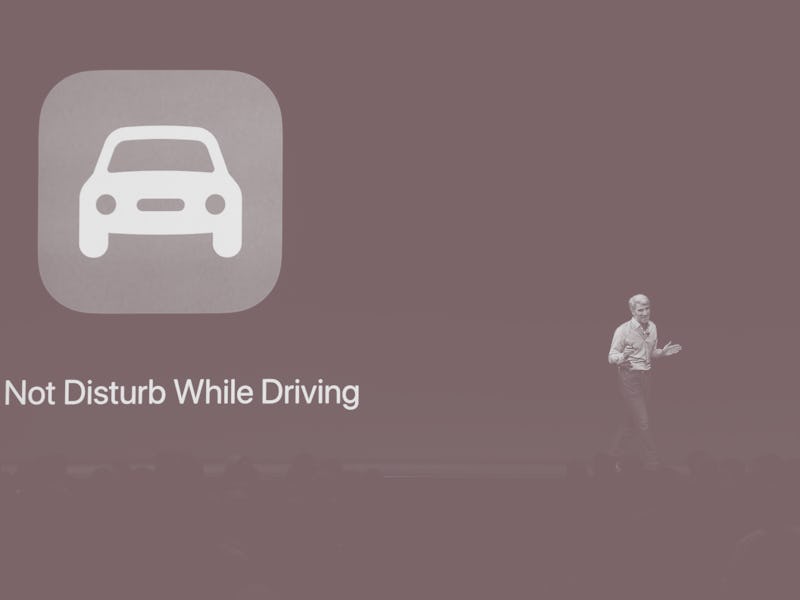 Apple's Senior Vice President of Software Engineering Craig Federighi speaks on stage about CarPlay ...