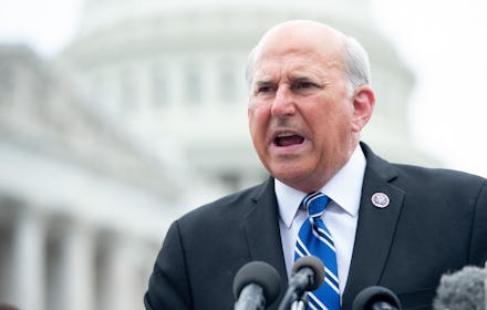 US Representative Louie Gohmert, Republican of Texas, alongside members of the House Freedom Caucus,...