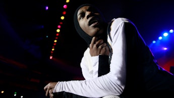 A$AP Rocky performs at the Hollywood Palladium.  (Photo by Robert Gauthier/Los Angeles Times via Get...