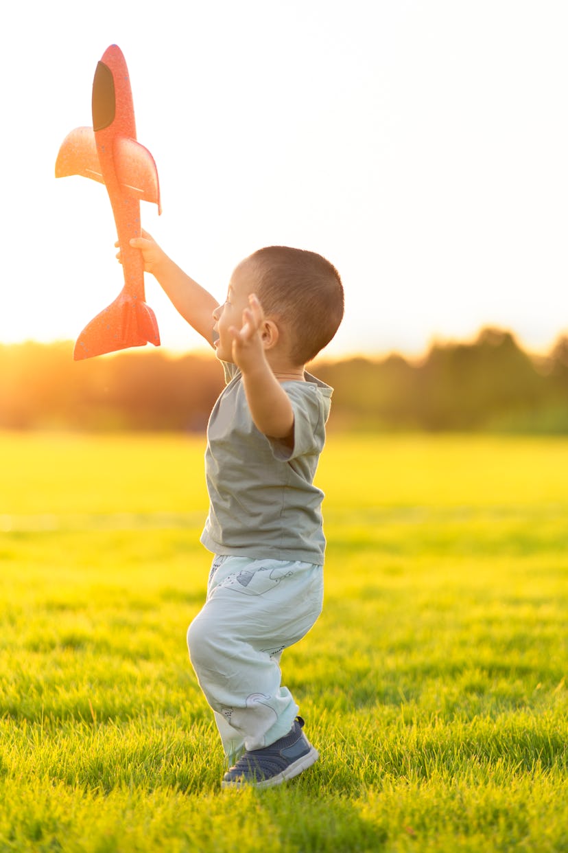 baby boy playing in the park