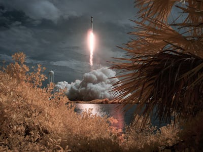 CAPE CANAVERAL, FLORIDA - MAY 30: In this NASA handout image, A SpaceX Falcon 9 rocket carrying the ...