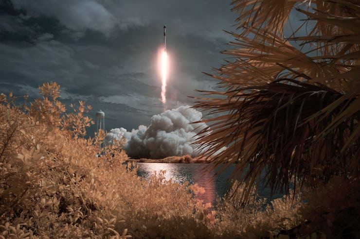 CAPE CANAVERAL, FLORIDA - MAY 30: In this NASA handout image, A SpaceX Falcon 9 rocket carrying the ...