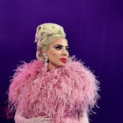 LAS VEGAS, NEVADA - OCTOBER 14: Lady Gaga performs during her 'JAZZ & PIANO' residency at Park MGM o...
