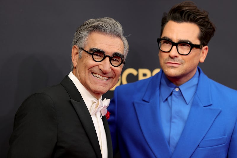 LOS ANGELES, CALIFORNIA - SEPTEMBER 19: (L-R) Eugene Levy and Dan Levy attend the 73rd Primetime Emm...