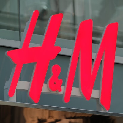 UTRECHT, NETHERLANDS - APRIL 26: A logo of  Swedish fashion retailer H&M is pictured outside its sto...