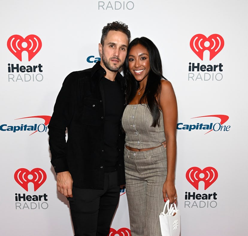 "Bachelorette" alums Zac Clark and Tayshia Adams, who just announced their breakup, attend the 2021 ...