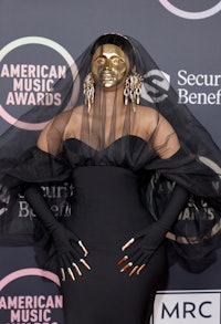 Cardi B wore a surprising masked look at the 2021 AMAs.