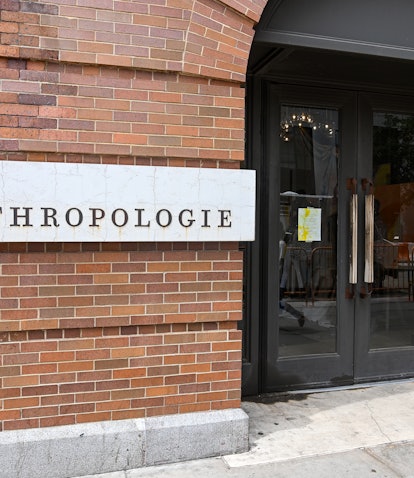 NEW YORK, NEW YORK - MAY 19: Anthropologie is closed during the COVID-19 pandemic on May 19, 2020 in...