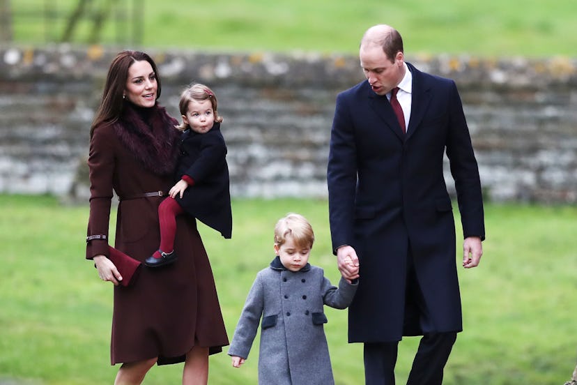 The royal family opens Christmas presents on Christmas Eve.
