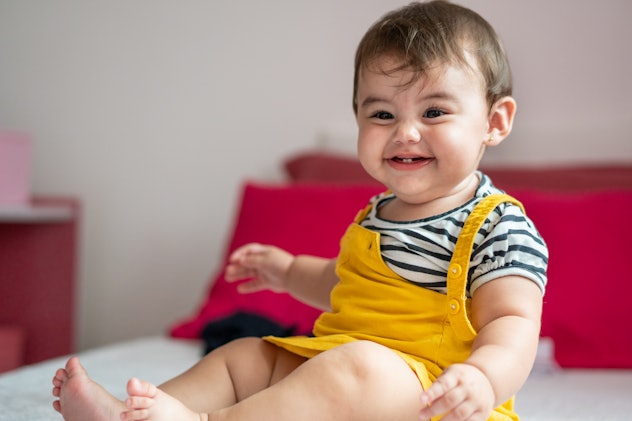 Baby, Girl, Bed, Happiness, Bedroom