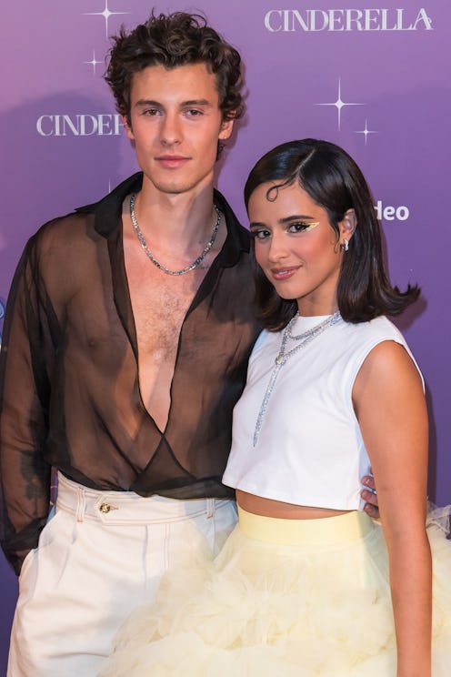 MIAMI, FLORIDA - SEPTEMBER 01: (L-R) Shawn Mendes and Camila Cabello attend the "Cinderella" Miami P...