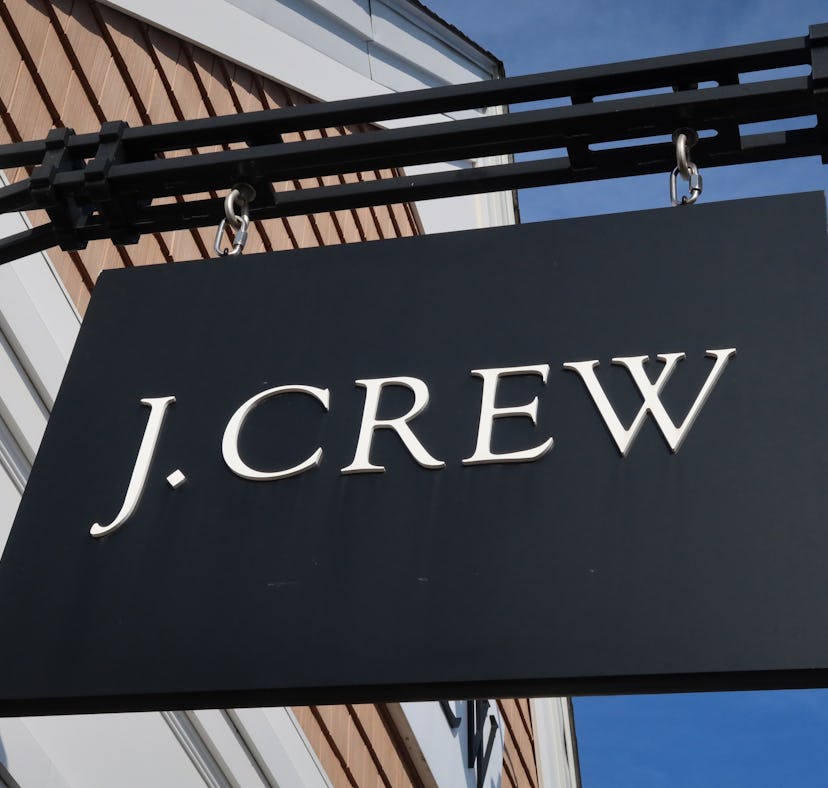 CENTRAL VALLEY, NY - NOVEMBER 24: A J. Crew sign hangs in front of their store at the Woodbury Commo...