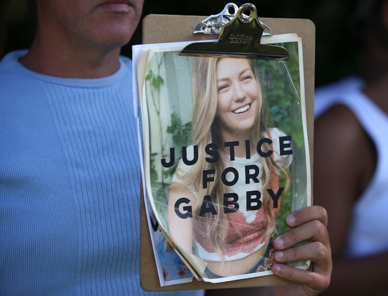 Supporters of "Justice for Gabby" gathered at the entrance of Myakkahatchee Creek Environm...