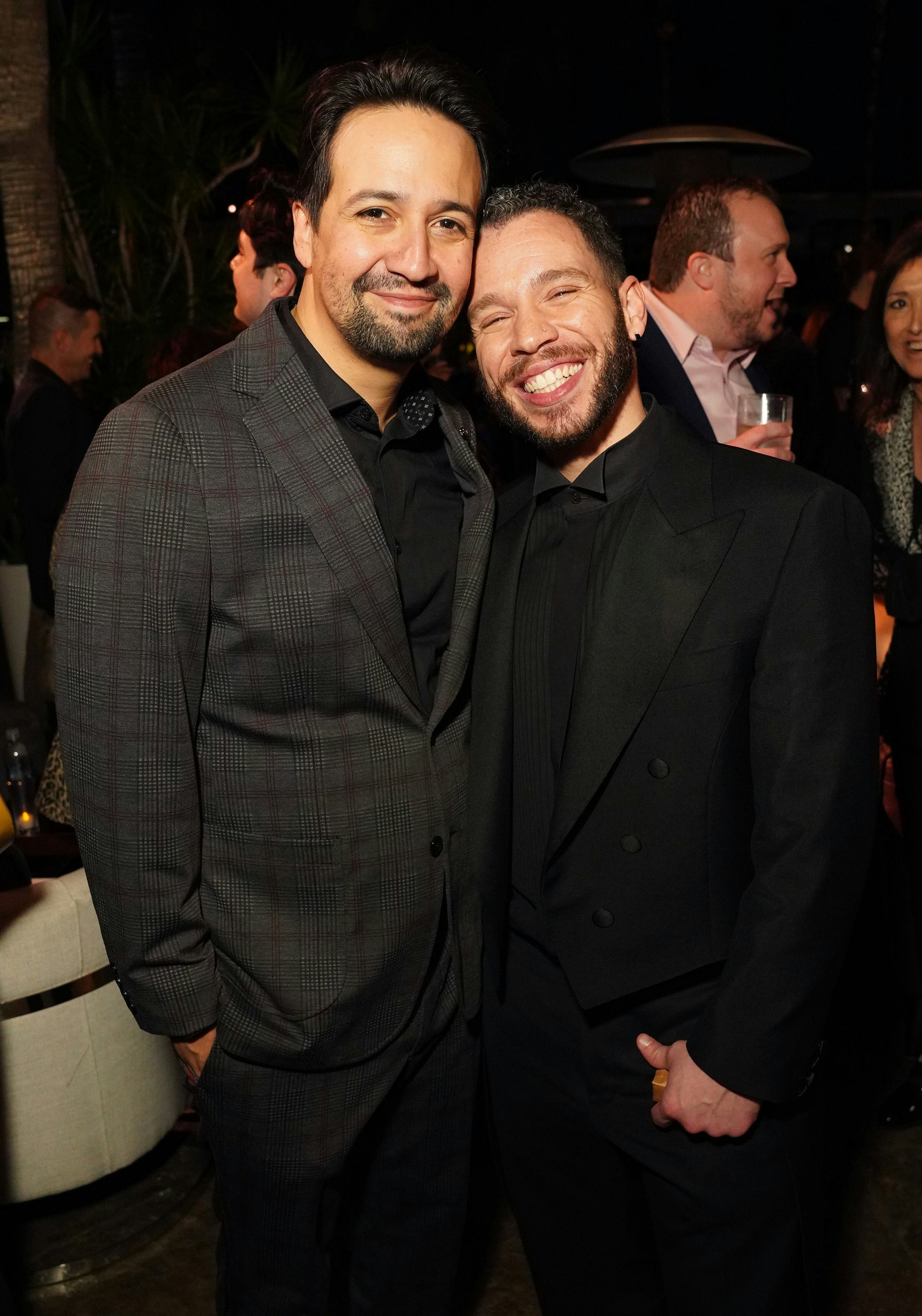 Lin-Manuel Miranda and Robin de Jesus, who plays Michael in Tick, Tick, Boom, and the premiere.