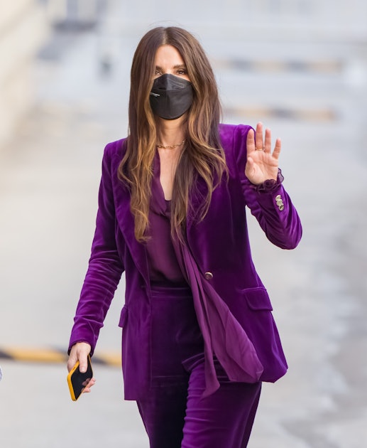 Sandra Bullock Purple Suit