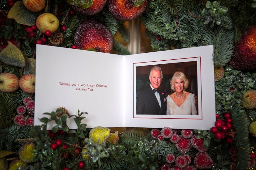 The royal family gives out Christmas cards.