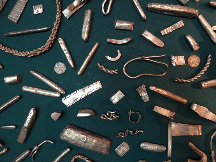 The Cuerdale Hoard; part of a Viking silver hoard found in a lead chest beside the River Ribble at C...