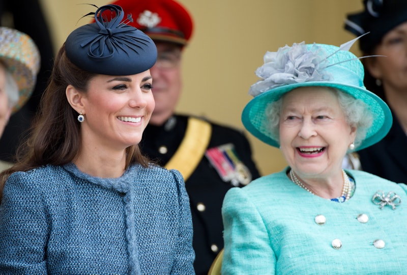 Queen Elizabeth ll and Kate Middleton during a Diamond Jubilee visit to Nottingham in June 2012.